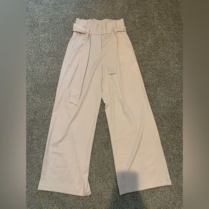 Women Size Small High Waisted Wide Leg Zipper Dress Pants Business Casual